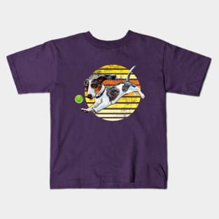 Cute Retro Sun Dachshund Puppy by Robert Phelps Kids T-Shirt